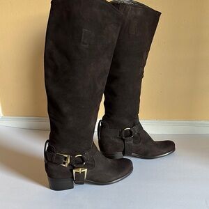 7 For All Mankind brown suede leather boots